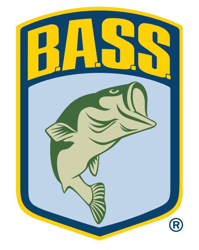 Bassmaster logo, bass fishing tournaments.