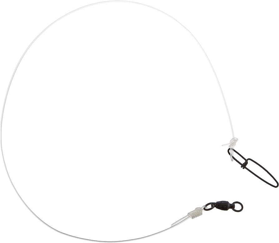 Fluorocarbon leader for pike. Avoids having your line cut during a pike attack.