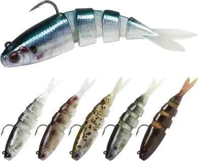 Funzhan 50Pcs Soft Lures Swimbaits Fishing Bass Plastic Paddle Tail Luya  Bait Portable Box Proven Colors for Trout Salmon Redfish Freshwater  Saltwater