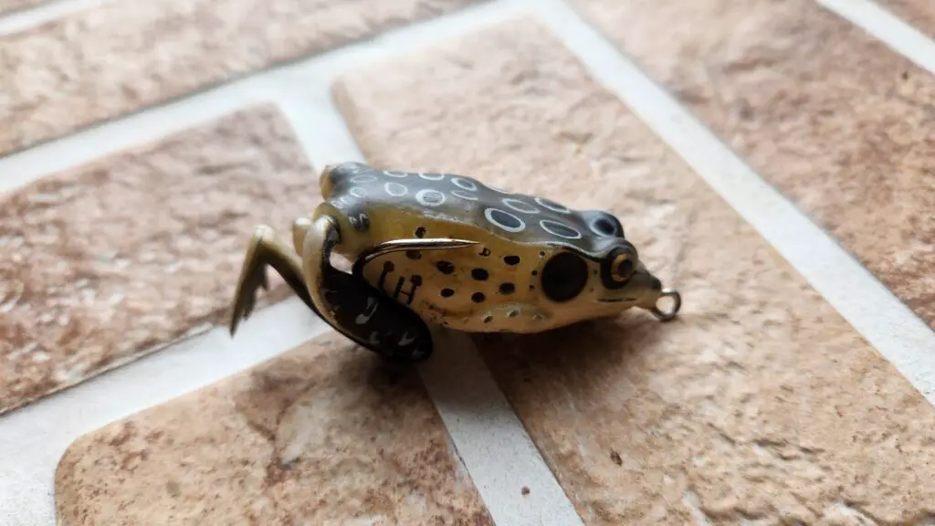Lunker Hunt frog in soft, dark plastic.