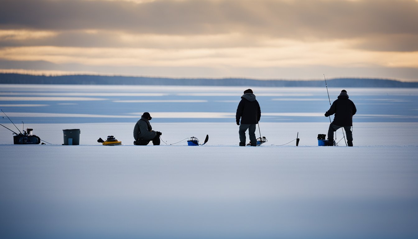 Ice fishing on Lake St-Pierre